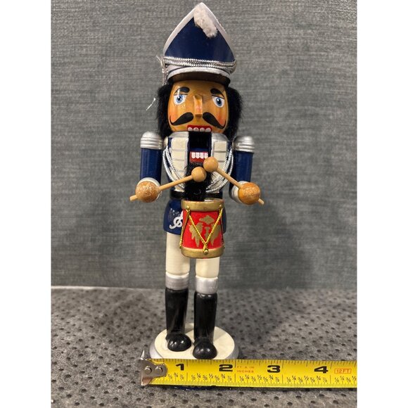 2008 Limited Edition Wooden Nutcracker Drummer Soldier Figurine With Red Drum - Picture 9 of 9